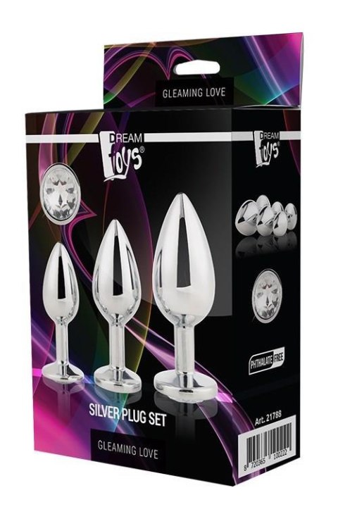 GLEAMING LOVE SILVER PLUG SET Dream Toys GLEAMING LOVE SILVER PLUG SET Dream Toys