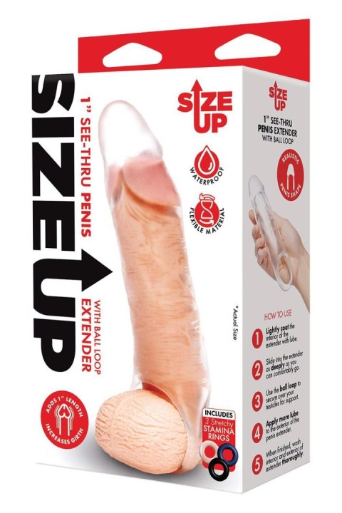 SIZE UP CLEAR VIEW PENIS EXTENDER WITH BALL LOOP CLASSIC SIZE UP SIZE UP CLEAR VIEW PENIS EXTENDER WITH BALL LOOP CLASSIC SIZE UP