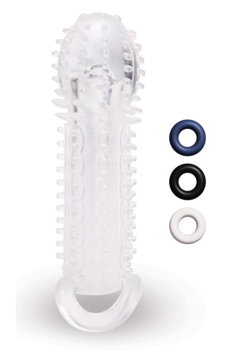 SIZE UP CLEAR VIEW TEXTURED PENIS EXTENDER WITH BALL LOOP SIZE UP SIZE UP CLEAR VIEW TEXTURED PENIS EXTENDER WITH BALL LOOP SIZE UP
