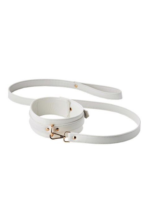 BLAZE ELITE COLLAR AND LEASH WHITE Dream Toys BLAZE ELITE COLLAR AND LEASH WHITE Dream Toys