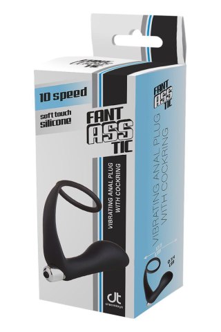 FANTASSTIC VIBRATING ANAL PLUG WITH COCKRING BLACK Dream Toys