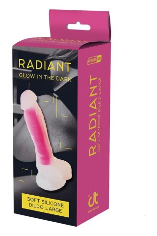 RADIANT SOFT SILICONE GLOW IN THE DARK DILDO LARGE PINK Dream Toys