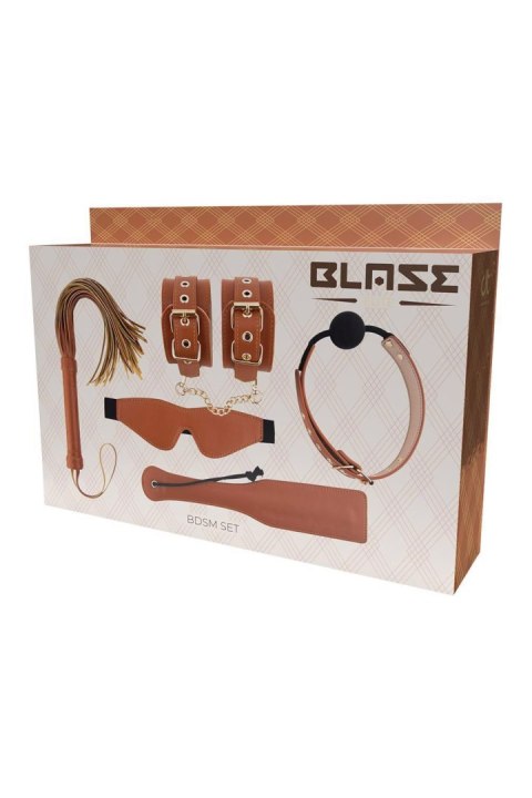 BLAZE ELITE BDSM SET COGNAC VEGAN LEATHER Dream Toys BLAZE ELITE BDSM SET COGNAC VEGAN LEATHER Dream Toys