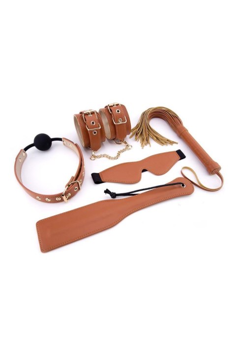 BLAZE ELITE BDSM SET COGNAC VEGAN LEATHER Dream Toys BLAZE ELITE BDSM SET COGNAC VEGAN LEATHER Dream Toys