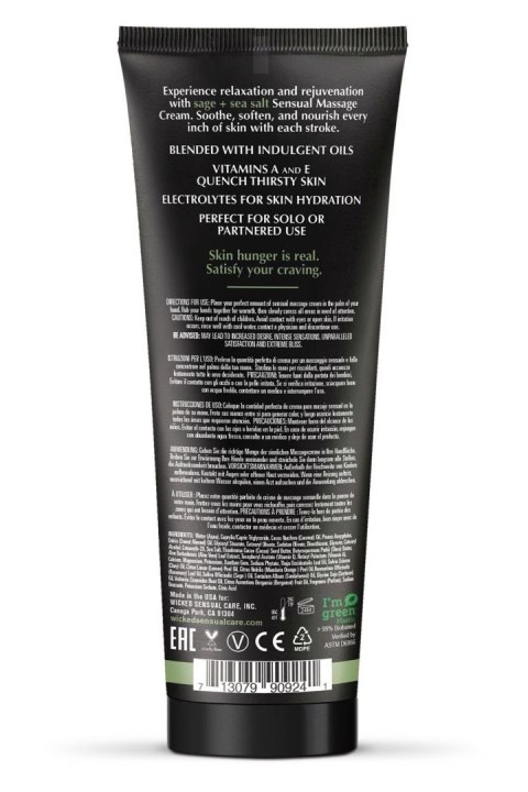 WICKED SENSUAL MASSAGE CREAM 120ML SAGE AND SEASAL SCENTED Wicked Sensual Care