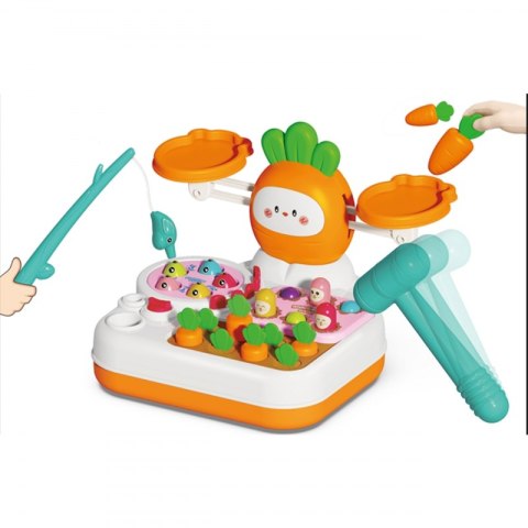 WOOPIE Gra MONTESSORI 4w1 Łowienie Rybek Waga Szalkowa Uderz w Kreta i Marchewki Woopie WOOPIE Gra MONTESSORI 4w1 Łowienie Rybek Waga Szalkowa Uderz w Kreta i Marchewki Woopie