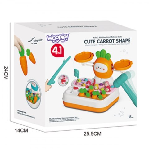 WOOPIE Gra MONTESSORI 4w1 Łowienie Rybek Waga Szalkowa Uderz w Kreta i Marchewki Woopie WOOPIE Gra MONTESSORI 4w1 Łowienie Rybek Waga Szalkowa Uderz w Kreta i Marchewki Woopie