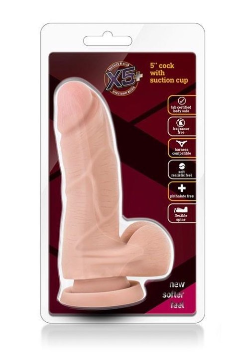 X5 PLUS 5INCH COCK WITH SUCTION CUP Blush X5 PLUS 5INCH COCK WITH SUCTION CUP Blush