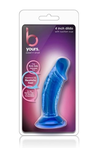 B YOURS SWEET N SMALL 4INCH DILDO BLUE Blush