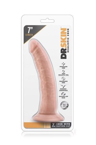 DR. SKIN 7INCH COCK SUCTION CUP VANILLA Blush