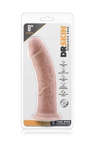 DR. SKIN 8INCH COCK SUCTION CUP VANILLA Blush