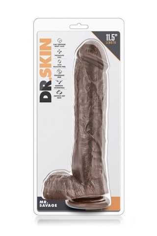 DR. SKIN MR. SAVAGE 11.5INCH DILDO Blush