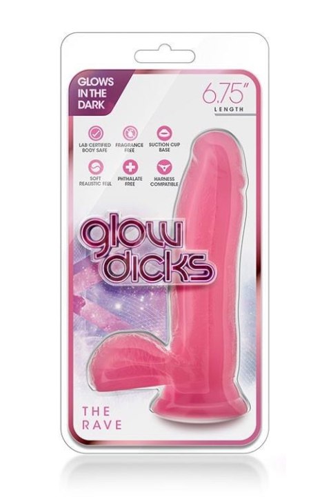 GLOW DICKS THE RAVE PINK Blush GLOW DICKS THE RAVE PINK Blush