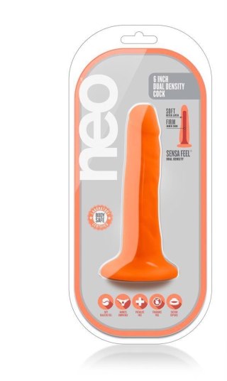 NEO 6INCH DUAL DENSITY COCK NEON ORANGE Blush