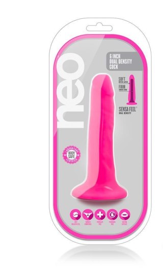 NEO 6INCH DUAL DENSITY COCK NEON PINK Blush