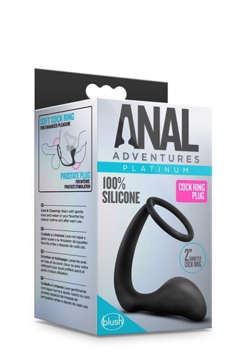 ANAL ADVENTURES COCK RING PLUG BLACK Blush ANAL ADVENTURES COCK RING PLUG BLACK Blush