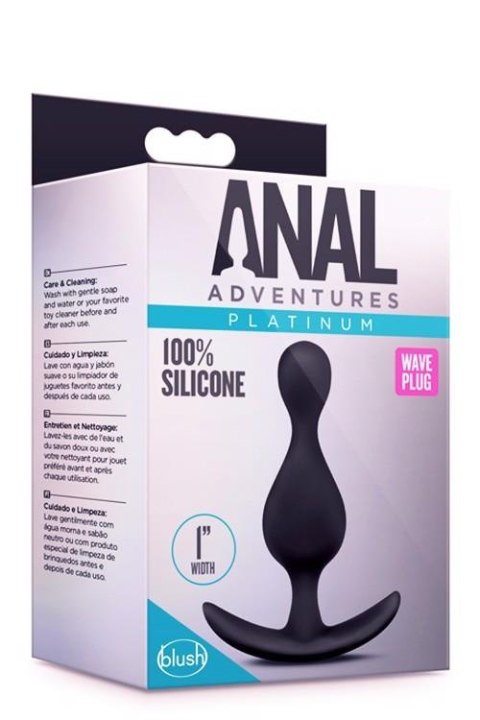 ANAL ADVENTURES PLATINUM WAVE PLUG BLACK Blush ANAL ADVENTURES PLATINUM WAVE PLUG BLACK Blush