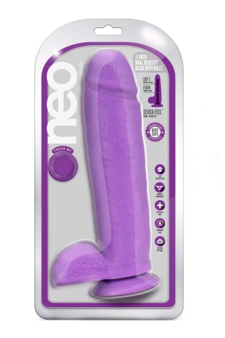 NEO 11 INCH DUAL DENSITY DILDO NEON PURPLE Blush