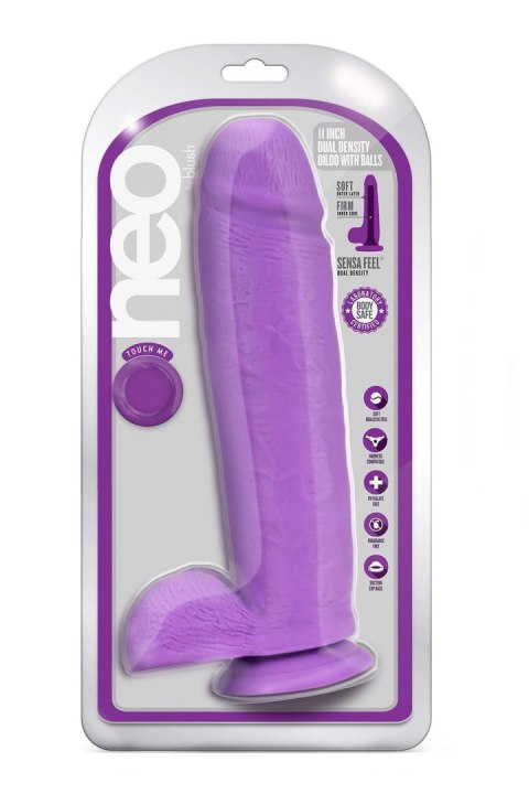 NEO 11 INCH DUAL DENSITY DILDO NEON PURPLE Blush NEO 11 INCH DUAL DENSITY DILDO NEON PURPLE Blush
