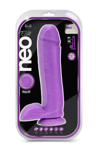 NEO ELITE 10INCH COCK WITH BALLS NEON PURPLE Blush