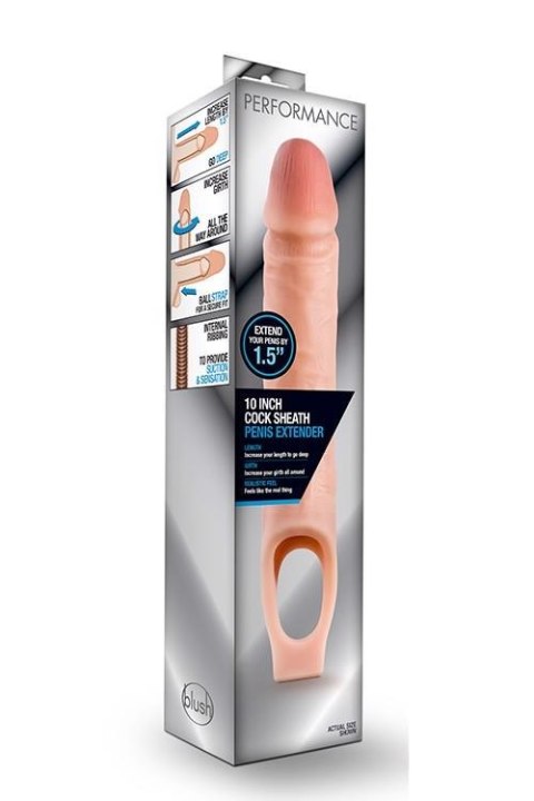 PERFORMANCE 10INCH COCK SHEATH EXTENDER Blush PERFORMANCE 10INCH COCK SHEATH EXTENDER Blush