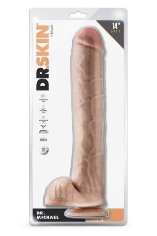 DR. SKIN DR. MICHAEL 14 INCH DILDO WITH BALLS BEIGE Blush