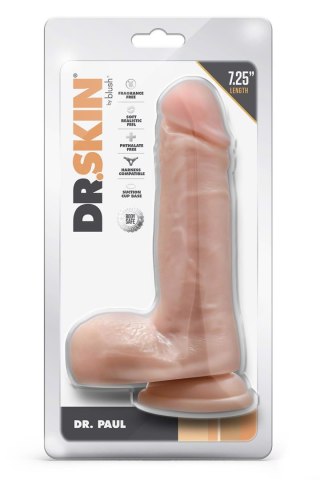 DR. SKIN DR. PAUL 7.25 INCH DILDO WITH BALLS BEIGE Blush