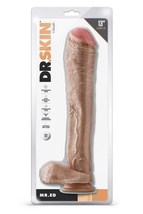 DR. SKIN MR. ED 13 INCH DILDO WITH BALLS BEIGE Blush