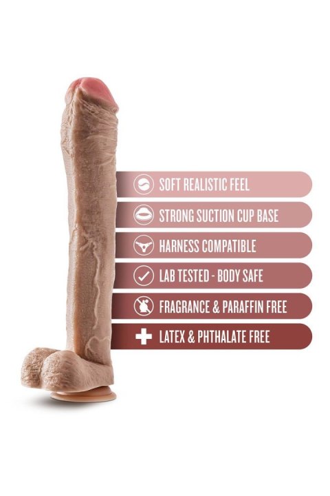 DR. SKIN MR. ED 13 INCH DILDO WITH BALLS BEIGE Blush
