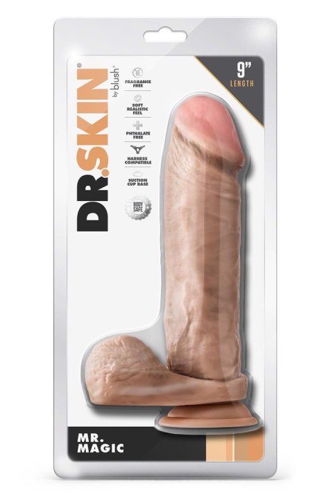 DR. SKIN MR. MAGIC 9 INCH DILDO WITH BALLS BEIGE Blush DR. SKIN MR. MAGIC 9 INCH DILDO WITH BALLS BEIGE Blush