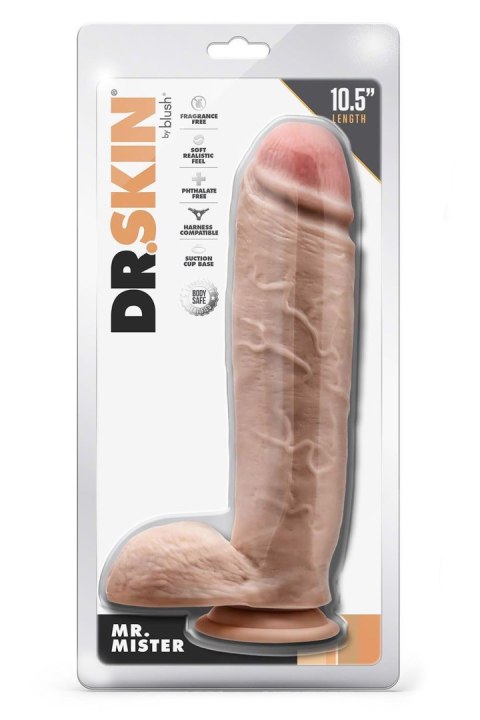 DR. SKIN MR. MISTER 10.5 INCH DILDO WITH BALLS BEIGE Blush DR. SKIN MR. MISTER 10.5 INCH DILDO WITH BALLS BEIGE Blush