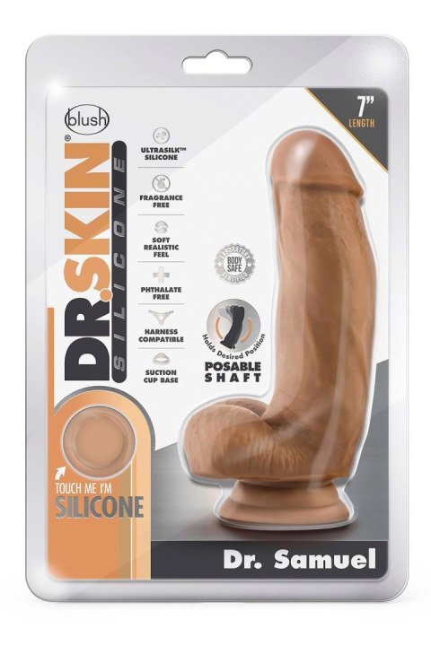 DR. SKIN SILICONE DR. SAMUEL 7 INCH DILDO WITH SUCTION CUP MOCHA Blush DR. SKIN SILICONE DR. SAMUEL 7 INCH DILDO WITH SUCTION CUP MOCHA Blush