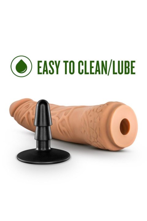 LOCK ON HEXANITE 7.5 INCH DILDO WITH SUCTION CUP ADAPTER MOCHA Blush LOCK ON HEXANITE 7.5 INCH DILDO WITH SUCTION CUP ADAPTER MOCHA Blush