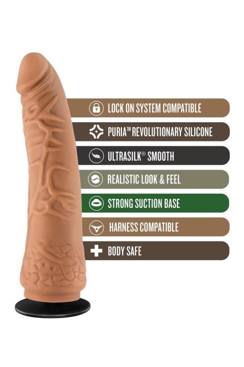 LOCK ON HEXANITE 7.5 INCH DILDO WITH SUCTION CUP ADAPTER MOCHA Blush LOCK ON HEXANITE 7.5 INCH DILDO WITH SUCTION CUP ADAPTER MOCHA Blush