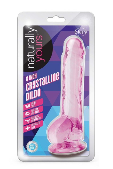 NATURALLY YOURS 8" CRYSTALLINE DILDO ROSE Blush NATURALLY YOURS 8" CRYSTALLINE DILDO ROSE Blush