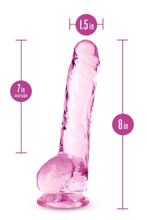 NATURALLY YOURS 8" CRYSTALLINE DILDO ROSE Blush NATURALLY YOURS 8" CRYSTALLINE DILDO ROSE Blush