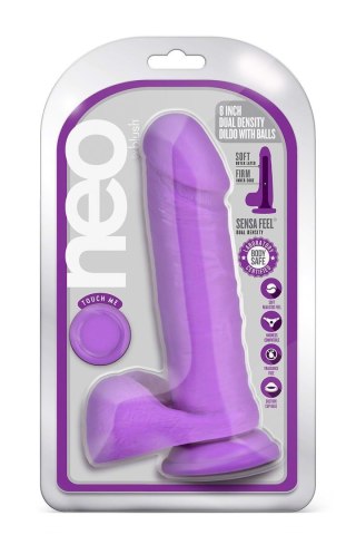 NEO 8 INCH DUAL DENSITY DILDO NEON PURPLE Blush