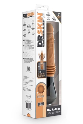 DR. SKIN SILICONE DR. ARTHUR THRUSTING GYRATING VIBRATING DILDO TAN Blush