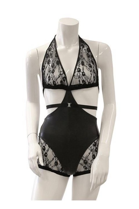 GP DATEX & LACE CUT-OUT TEDDY, XL Guilty Pleasure Fetish Wear GP DATEX & LACE CUT-OUT TEDDY, XL Guilty Pleasure Fetish Wear