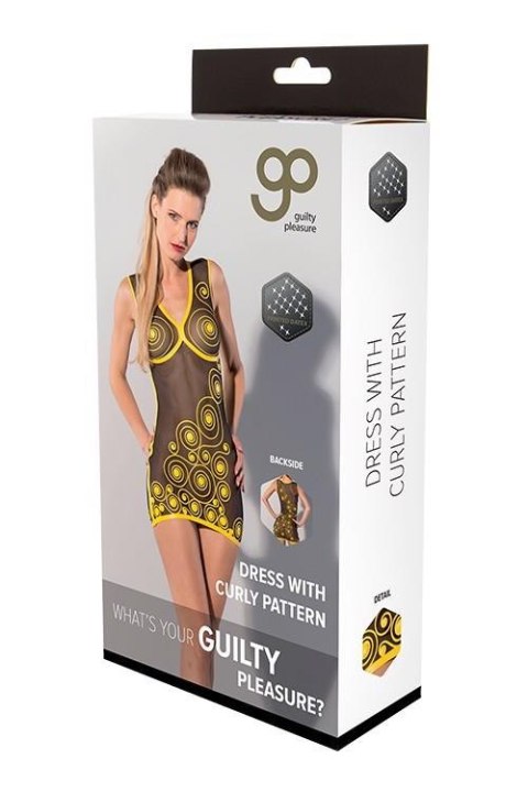 GP PRINTED DRESS WITH CURLY PATTERN, M Guilty Pleasure Fetish Wear GP PRINTED DRESS WITH CURLY PATTERN, M Guilty Pleasure Fetish Wear