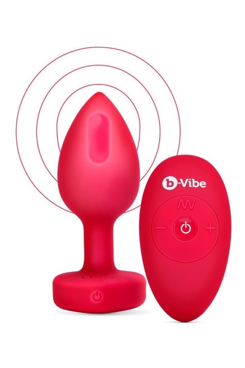 VIBRATING HEART SHAPE JEWEL PLUG ML RED B-Vibe VIBRATING HEART SHAPE JEWEL PLUG ML RED B-Vibe
