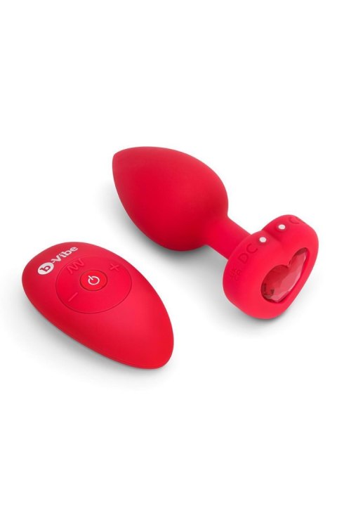 VIBRATING HEART SHAPE JEWEL PLUG ML RED B-Vibe VIBRATING HEART SHAPE JEWEL PLUG ML RED B-Vibe