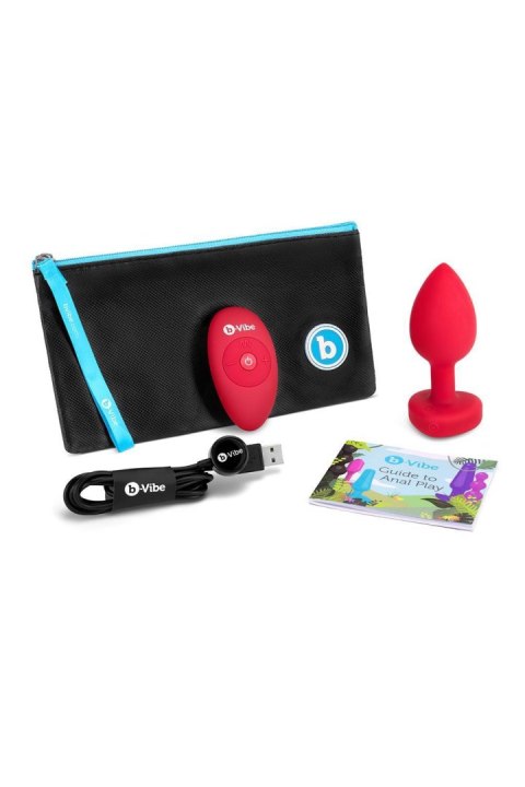 VIBRATING HEART SHAPE JEWEL PLUG ML RED B-Vibe VIBRATING HEART SHAPE JEWEL PLUG ML RED B-Vibe