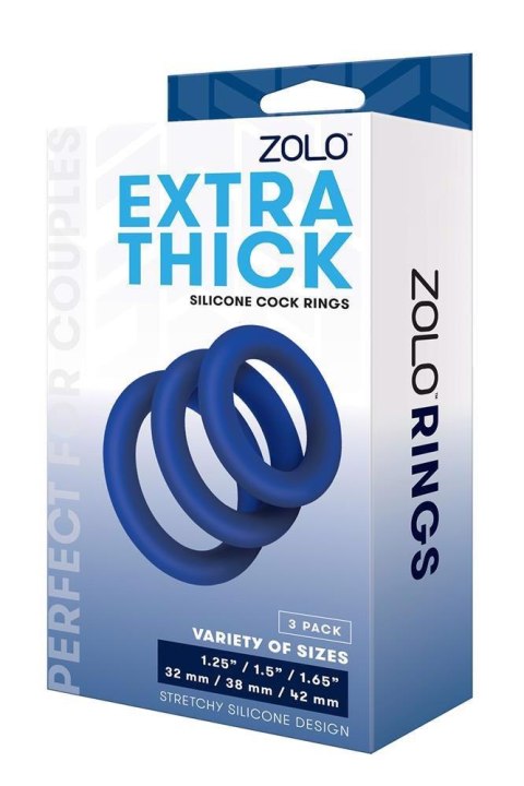 ZOLO EXTRA THICK SILICONE COCK RING 3 PK Zolo ZOLO EXTRA THICK SILICONE COCK RING 3 PK Zolo