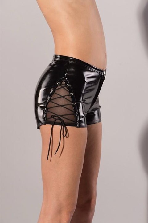 GP DATEX & MESH LACE UP SHORT BLACK, L Guilty Pleasure Fetish Wear GP DATEX & MESH LACE UP SHORT BLACK, L Guilty Pleasure Fetish Wear