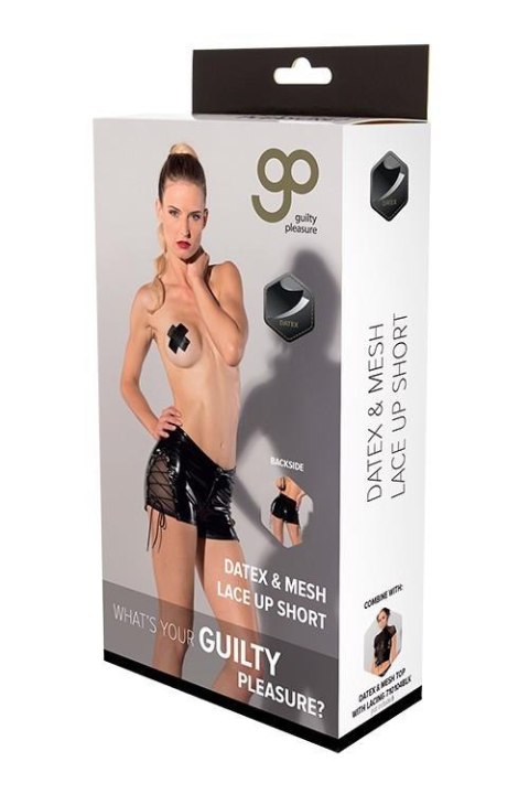 GP DATEX & MESH LACE UP SHORT BLACK, S Guilty Pleasure Fetish Wear GP DATEX & MESH LACE UP SHORT BLACK, S Guilty Pleasure Fetish Wear