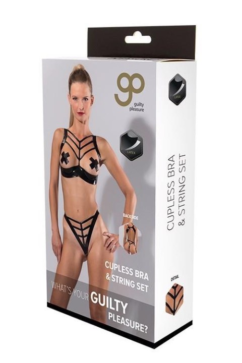 GP LATEX CUPLESS BRA & STRING SET, M Guilty Pleasure Fetish Wear GP LATEX CUPLESS BRA & STRING SET, M Guilty Pleasure Fetish Wear