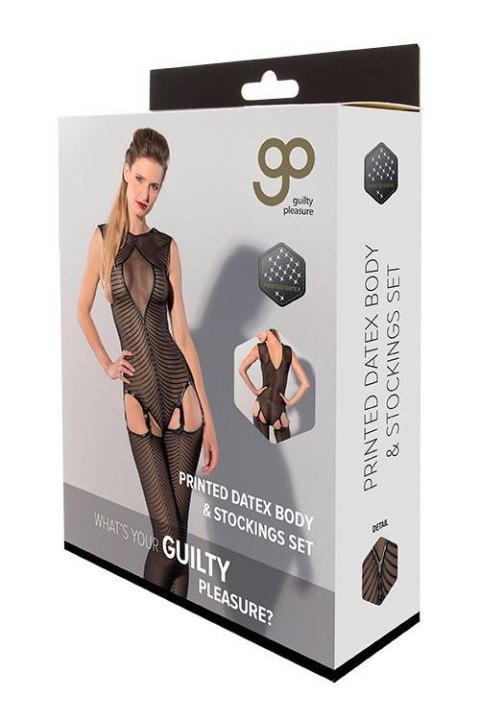 GP PRINTED DATEX BODY & STOCKINGSSET, M Guilty Pleasure Fetish Wear GP PRINTED DATEX BODY & STOCKINGSSET, M Guilty Pleasure Fetish Wear