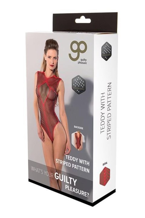 GP PRINTED DATEX STRIPED TEDDY RED, L Guilty Pleasure Fetish Wear GP PRINTED DATEX STRIPED TEDDY RED, L Guilty Pleasure Fetish Wear