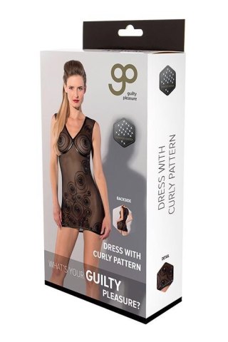 GP PRINTED DRESS WITH CURLY PATTERN, XL Guilty Pleasure Fetish Wear